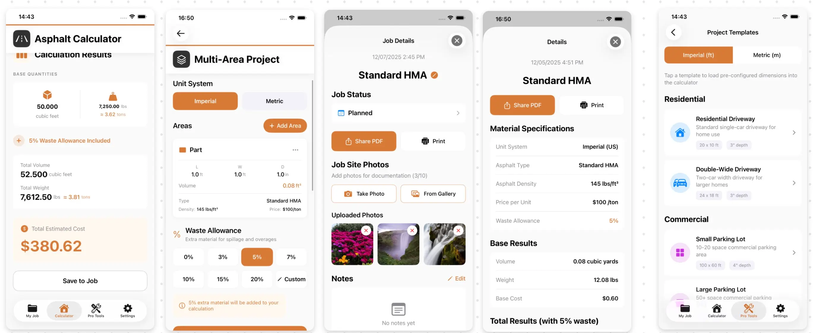 Asphalt Calculator iOS App: Fast Asphalt Estimates + Simple Job Tracking